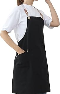Aprons for Women Men with Pockets Water Drop Resistant Cross Back Adjustable