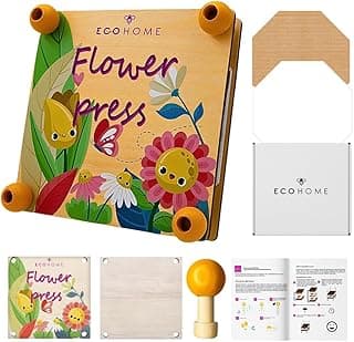 ECOHOME Flower Press Kit for Kids - Darling Set for Little Artists & Flower Lovers - Cute Press with Clear Instructions for Unique Pressed Flower Art Projects image