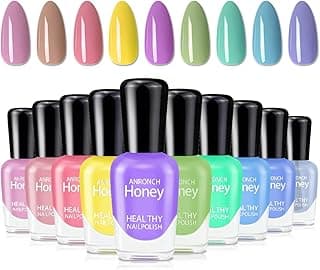 10 Pcs Non Toxic Nail Polish Set, Quick Dry and Easy Peel Off Nail Polish Kit- Water Based Nail Polish for Girls Women and Teens image