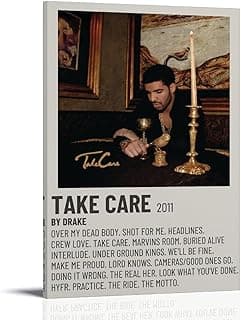 MekUk Drake Poster Take Care Album Cover Poster For Room Aesthetic Poster Decorative Painting Canvas Wall Art Living Room Posters Bedroom Painting 12x18inch(30x45cm) Frame-style image