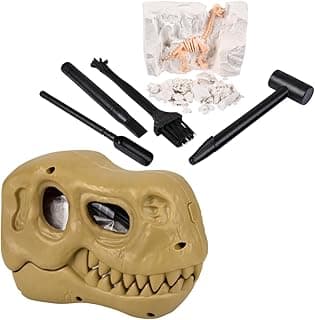 Dino Dig Kit for Kids - Dinosaur Fossil Digging Kit with Mini Tools & T-Rex Skull Case - Unearth Dinosaur Bones! image
