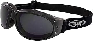 Global Vision Eliminator Dirt Bike Padded Motorcycle Riding Goggles for Men and Women (Black Frame/Smoke Lens) image