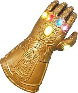 Latex Hand Glove with Light Up LED Gift for Halloween and Cosplay Gold image