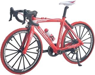 Ailejia Finger Racing Bicycle Mountain Bike Cake Topper Mini Dirt Bike Model Cool Boy Toy (Racing Red)