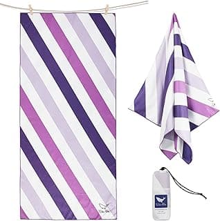 Whale Flotilla Large Quick Dry Beach Towel (30"x60"), Microfiber Sand-Free Beach Towels, Super Absorbent Compact Pool Travel Accessories, Purple image