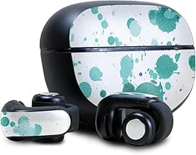 Glossy Glitter Skin Compatible with Bose Ultra Open Earbuds - Teal Splatter - Premium 3M Vinyl Protective Wrap Decal Cover - Easy to Apply | Crafted in The USA by MightySkins image
