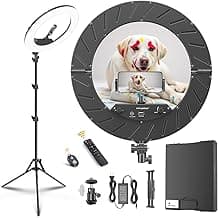 18 Inch Ring Light Kit, 55W6700k Dimmable LED Light, Tripod Stand, Remote Controller,Box,CRI95,Black