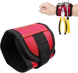 AKT Magnetic Wristband Portable Tool Bag with 15 Magnet Electrician Wrist Tool Belt Screws Nails Drill Bits Bracelet for Repair Tool image