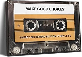 Balgardekor Painting Canvas Motivating Wall Art Home Decor for Living Room Office Inspirational Quote Make Good Choice Life Has No Rewind Pause If You Must.But Don't Stop (1, Khaki, 12 x 16 Inches) image