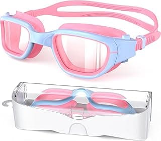 Kids Swim Goggles,Swimming Goggles for Kids 6-14, Anti-Fog UV Protection Pool Goggles for Boys Girls image