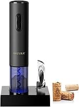 Secura Electric Wine Opener, Automatic Electric Wine Bottle Corkscrew Opener with Foil Cutter, Rechargeable (Black) image