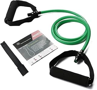 Resistance Bands with Handles, Single Resistance Bands, Exercise Bands with Handles, for Resistance Training, Physical Therapy, Home Workouts, Fitness, Pilates image