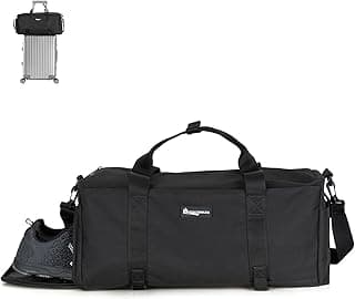 MODISCHEDLER Gym Bag for Men with Shoe Compartment and Wet Pocket, Convertible Duffle & Gym Backpack, Waterproof Sports Bag with 2 Bottle Holders, Multipurpose Weekender Bag – Black image