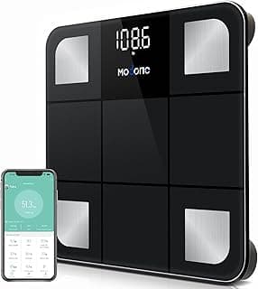 Smart Scale for Body Weight, Body Fat Scale, LED Display & Matte Glass Panel Digital Bathroom Wireless Weight Scale, Bluetooth Body Scale 18 Body Composition Monitor Health Analyzer, Baby Mode image