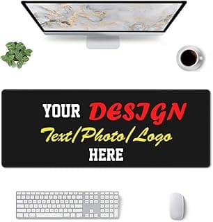 Custom Mouse Pad, Personalized Mouse Pad with Picture Text Logo, Customizable Non-Slip Mouse Pads for Desktop, Make Your Own Desk Pad for Gaming Offices Computer Desk Accessories 12x31.5in image