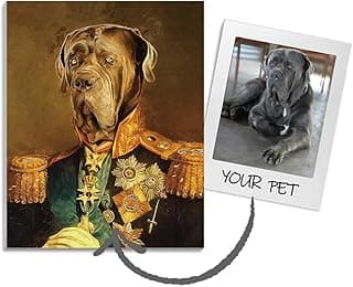 Custom Pet Portrait Canvas Prints with Your Photos Personalized Dog Pet Canvas Portrait Wall Art Canvas for Living Room Decor, Modern Wall Funny Pet Customizable Canvas image
