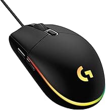 Logitech G102 Light Sync Gaming Wired Mouse with Customizable RGB Lighting, 6 Programmable Buttons, Gaming Grade Sensor, 8 k dpi Tracking,16.8mn Color, Light Weight (Black) (910-005802) image