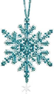 Aqua Crystal Beaded Counted Cross Stitch Ornament Kit Mill Hill 2012 Snow Crystals MH162301 image