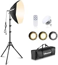 UBeesize Softbox Photography Lighting Kit, 20'' x 20'' Professional Softbox Lighting Kit with 85W 3000-7500K LED Bulbs, Studio Lights for Photography/Live Streaming/Video Recording