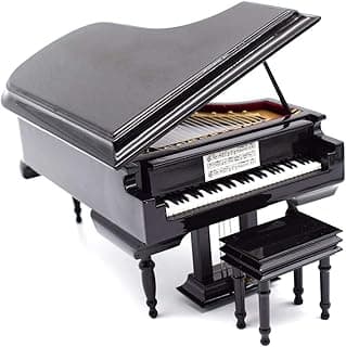 Piano Music Box with Bench and Black Case Musical Boxes Gift for Christmas/Birthday/Valentine's Day, Melody Canon image