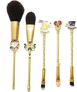 Anime Alice in Wonderland Makeup Brushes Set Foundation Blending Powder Eye Shadow Contour Concealer Blush Cosmetic Fairy Makeup Brush Tools B - Gold Color image