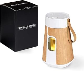 Waterless Diffuser Essential Oil, OKYUK Aromatherapy Oil Atomizing Diffuser for Bedroom, 1/2/3H Timers Modes & 3 LED Light Modes, Portable Diffusers Scent Air Machine for Home, Office, Car (Wood) image
