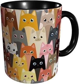 Cats Funny Coffee Mug 11oz - Ceramic Novelty Tea Cup Gifts for Office and Home Kitchen Microwave Safe image