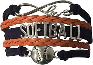 Softball Bracelet for Girls, Softball Gifts, Infinity Love Charm Bracelet, Jewelry Gift for Softball Player, Softball Team, Coaches- Softball Accessories, Adjustable Sports Bracelets image