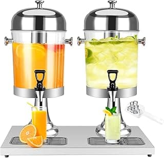 4.4 Gallon Drink Dispenser – Iced Drink Dispenser with Ice Core for Parties and Commercial Beverage Dispenser with Stand Drip Tray for Hot and Cold Beverage Juice Beer Water image