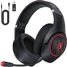 Wireless Gaming Headset with Mic, 2.4GHz USB Gaming Headphones for PC, PS4, PS5, Mac with Bluetooth 5.2, 40H Battery Life, ONLY 3.5mm Wired Jack for Xbox Series (Black Red) image