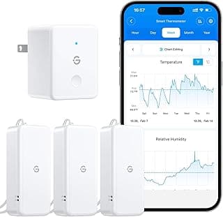 GoveeLife 2.0 WiFi Hygrometer Thermometer 3 Pack, Smart Humidity Temperature Sensor with App Notifications, 2-Year Free Data Storage Export, Temperature Humidity for Bedroom, Wine Cellar, Basements