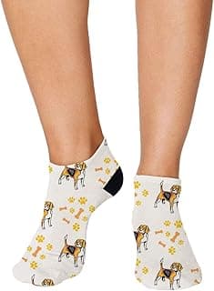 Beagle Dog Breed Pattern #2 Men-Women Adult Ankle Socks Crazy Novelty Socks Polyester & Polyester Blend Set of 3 image