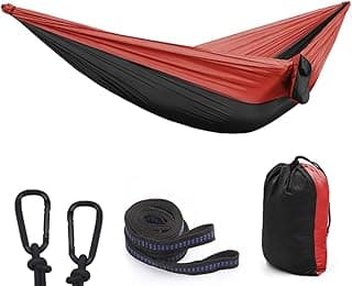 Camping Hammock - Portable Hammock, Best Parachute Double Hammock for Backpacking, Camping, Travel, Beach, Yard. image