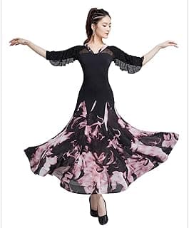 GerRiT Women's Modern Waltz Performance Costume Professional Ballroom Dance Dresses Flamenco Tango Practice Dress image