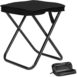 Heavy Duty 16" Folding Stool - 440LB Capacity Lightweight Aluminum Alloy, 2.08lbs Collapsible Camping Chair for Outdoor, BBQ, Travel