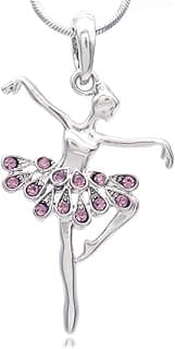 Dancing Ballerina Dancer Ballet Dance Pendant Necklace Charm image