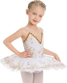 Ballet Leotards for Girls with Platter Tutu Professional Hard Organdy Camisole Skirt Swan Lake Feather Hem Dancewear image