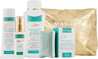 MAKARI Naturalle Multi-Action Extreme Botanical Facial Kit Moisturizing Skin Care Products for Sensitive to Dry Complexion for Women | Brilliant Skin 4 Piece Gift Set with SPF15 and Free Make up bag image