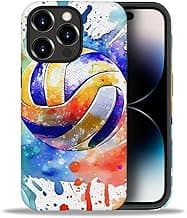 Compatible with iPhone 14 Pro Case, Colorful Volleyball Sport Pattern Print Phone Case Durable Fashion Funny Liquid Silicone Case Soft Anti-Scratch Shockproof Protective Cover image