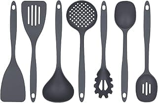 Glad Cooking Kitchen Utensils Set – 7 Pieces, Nylon Tools for Nonstick Cookware, Gray image
