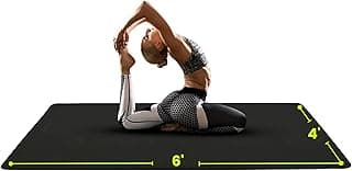 Large Yoga Mat (6'x4') Extra Wide Workout Mat for Home, Non Slip Fitness & Exercise Mat for Home Gym, Yoga, Pilates, Stretching, and Floor image