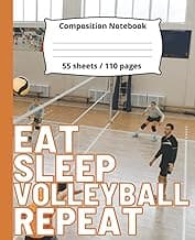 Composition Notebook Eat Sleep Volleyball Repeat: Wide Ruled Blank Lined Notebook Volleyball Theme for Kids, Teen, Adults, Students, Teachers, Adults and Professionals