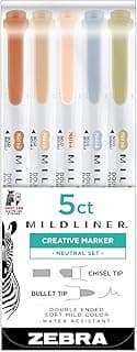 Zebra Pen Mildliner Double Ended Highlighter, Broad and Fine Point Tips, Assorted Neutral Vintage Ink Colors, (78605) -(Pallet of 48 cases, 240 Count Total) image