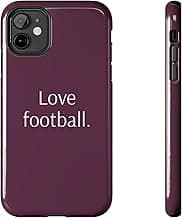 Love Football, Tough Phone Case, Dual Layer Protective Phone Cover, Sports Themed Phone Case, Stylish Phone Accessory image