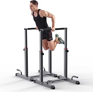 K KiNGKANG Dip Bar Station Set, 9 Level Adjustable, 1200lbs Heave Duty Dip Station for Full Body Workout Fitness,Functional Parallettes Bars image