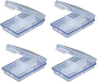 4 Pack Small Tackle Box Organizer, Mini Tackle Box Fishing Tackle Box Organizer Snackle Box Container with Dividers for Hook Lures Flies Fly Tying image