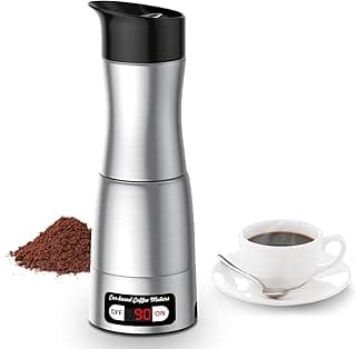 Portable Coffee Maker, 12V/24V/110V Electric Expresso Machine, 3-In-1 Travel Espresso Maker Compatible with Ground Coffee, Car Coffee Maker For Travel, Camping, Home, Office image