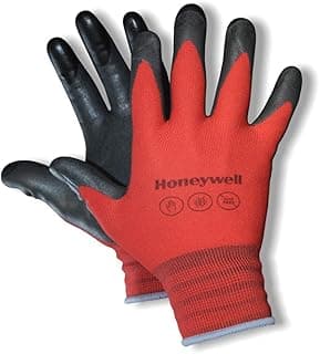 Honeywell Gloves X 10 pairs Reusable Touchscreen Nylon Gloves for Smartphones, Tablet & Computers. Foamed PVC Palm Coated. image