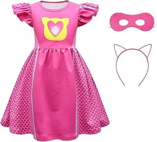 ACoiay Party Costume Dress with Mask and Headband for 3-8 Years image