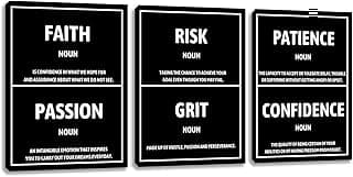 Motivational Wall Art Inspirational Canvas Painting Artwork Positive Quotes Picture Prints Posters Black Home Wall Decor for Living Room Bedroom Office Classroom Framed Decoration (36”Wx16”H) image